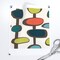 Mid Century Retro Vintage 1950S Geometric Modern Coral Teal Custom Printed Fabric by Spoonflower Various Fabrics by the Yard or Fat Quarter